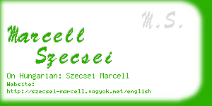 marcell szecsei business card